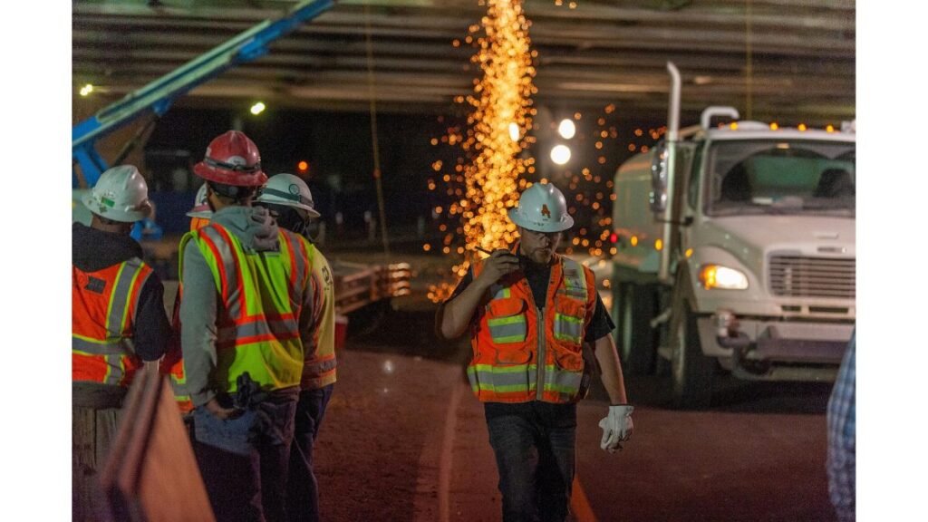 Road construction work showing public infrastructure repair